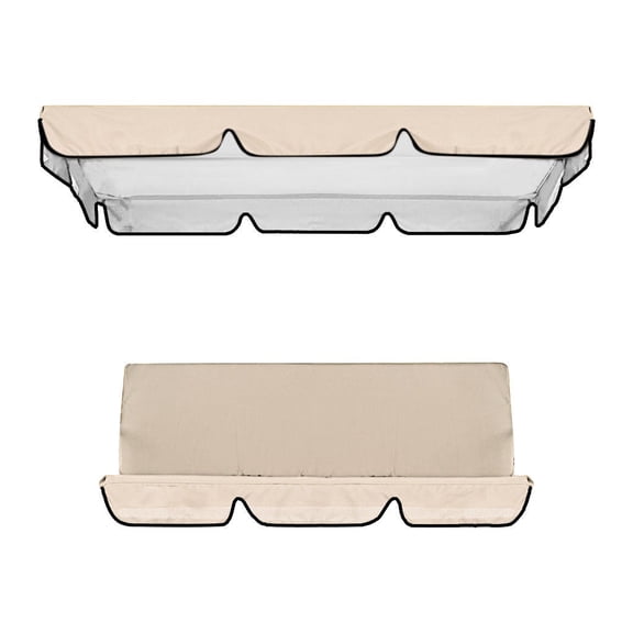 XmhyTop-A Swing Cover, Waterproof Canopy for Porch Swings Swing Canopy, Replacement Canopy Porch Swing Canopy for Outdoor Furniture Protection,Beige