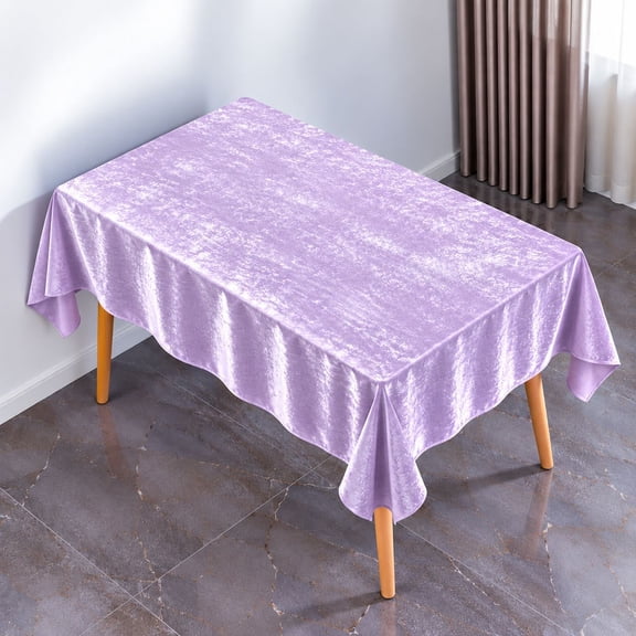 XmhyTop-A Tablecloth, Soft Velvet Tablecloth, Reusable Decorative Table Cover for Wedding, Banquet, Party, Event Holiday Decoration, 1Piece, 160 x 100 cm,Light Purple