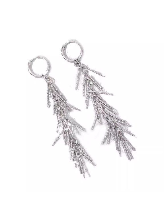 -A Tassel Drop Dangle Earrings 1 Pair Minimalist Fringe Statement Jewelry,T23
