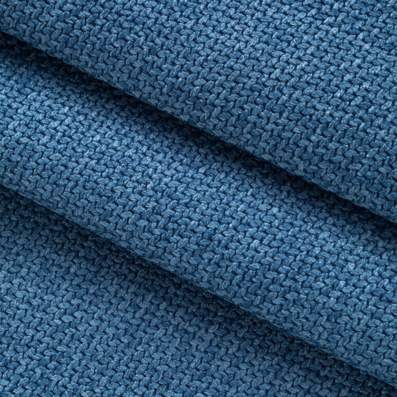 XmhyTop-A Thick Linen Type Upholstery Fabric Coarse Textured Weave Polyester Blend for Sofa Chair Couch Restoration,1 Yard,Blue