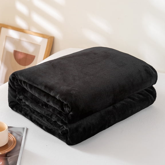 XmhyTop-A Throw Blanket Black Velvet 100x150cm Throws - Soft Decorative Accent for Chair, 1 Piece
