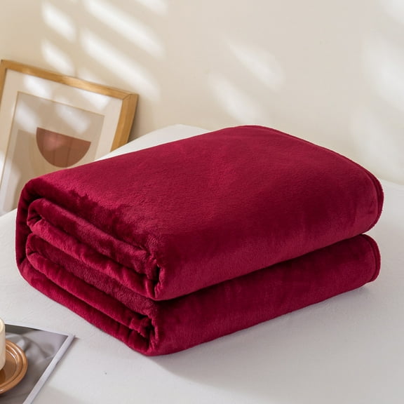 XmhyTop-A Throw Blanket Dark Red Velvet 100x150cm Throws - Soft Decorative Accent for Chair, 1 Piece