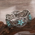 thumbnail image 1 of XmhyTop-A Turquoise Bracelet, Vintage Turquoise Stretch Bangle, Bohemian Fashion Accessory,T16, 1 of 2