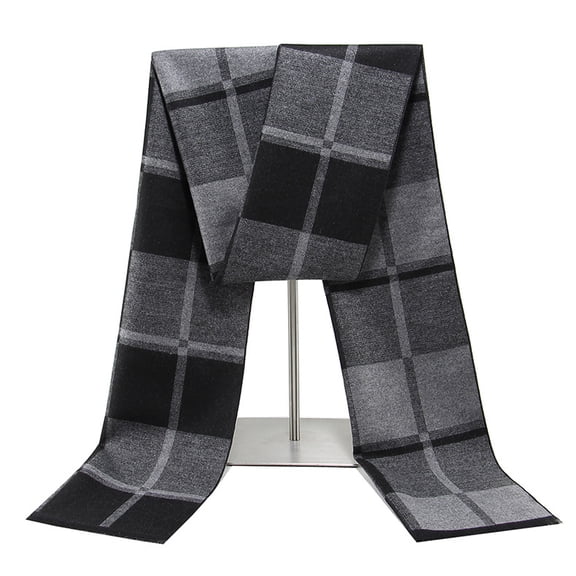 XmhyTop-A Warm Winter Scarf, 30x180cm Plaid Design Ultra-Soft Polyester Scarf, Cold Weather Daily Wear Accessory,S16
