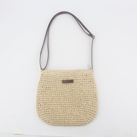 XmhyTop-A Women's Woven Shoulder Bag Woven Tote Bag and Cosmetic Bag,Summer Beach Weaving Chic Woven Tote Handbags Shoulder Bags 11.02*0.78*9.44inch(Beige)