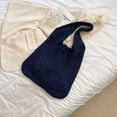 thumbnail image 1 of XmhyTop-A Women's Woven Shoulder Bag Woven Tote Bag and Cosmetic Bag,Summer Beach Weaving Chic Woven Tote Handbags Shoulder Bags 13.4*0.4*13.8inch (Dark Blue), 1 of 2