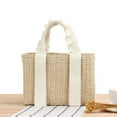 thumbnail image 1 of XmhyTop-A Womens Straw Tote Bag Handbag Large Woven Capacity Top Handle Bag Summer Stylish Straw Basket Bag(White), 1 of 2