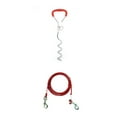 thumbnail image 1 of XmhyTop-A dog leash and wooden stake set with red handle for yard use. Suitable for large dogs. Outdoor dog ground anchor for yard camping(red), 1 of 4