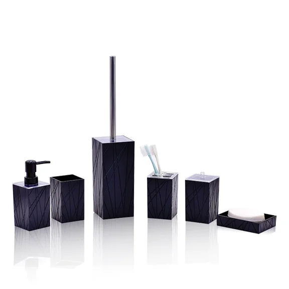 XmhyTop Bathroom Accessory Set - 6 PCS Black Bathroom Accessories Sets Complete