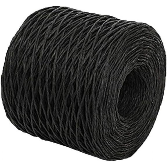 XmhyTop Black Crochet Summer Sun Hat Yarn Natural Raffia Yarn Beach Bag Yarn Gift Wrapping Handmade Bag Yarn Raffia Straw Rope DIY Crafts Supplies 218 Yards