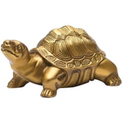 XmhyTop Brass Turtle Statue, Longevity Tortoise Sculpture Retro Copper Turtle Figurine Ornament for Home Office Deco-4 Small