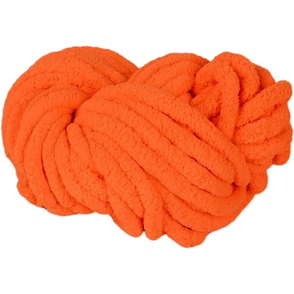 XmhyTop Chunky Chenille Yarn Super Bulky Yarn Plush Yarn Thick Yarn Acrylic for DIY Crafts Crocheting Hand Knitting Hat Blanket,Orange