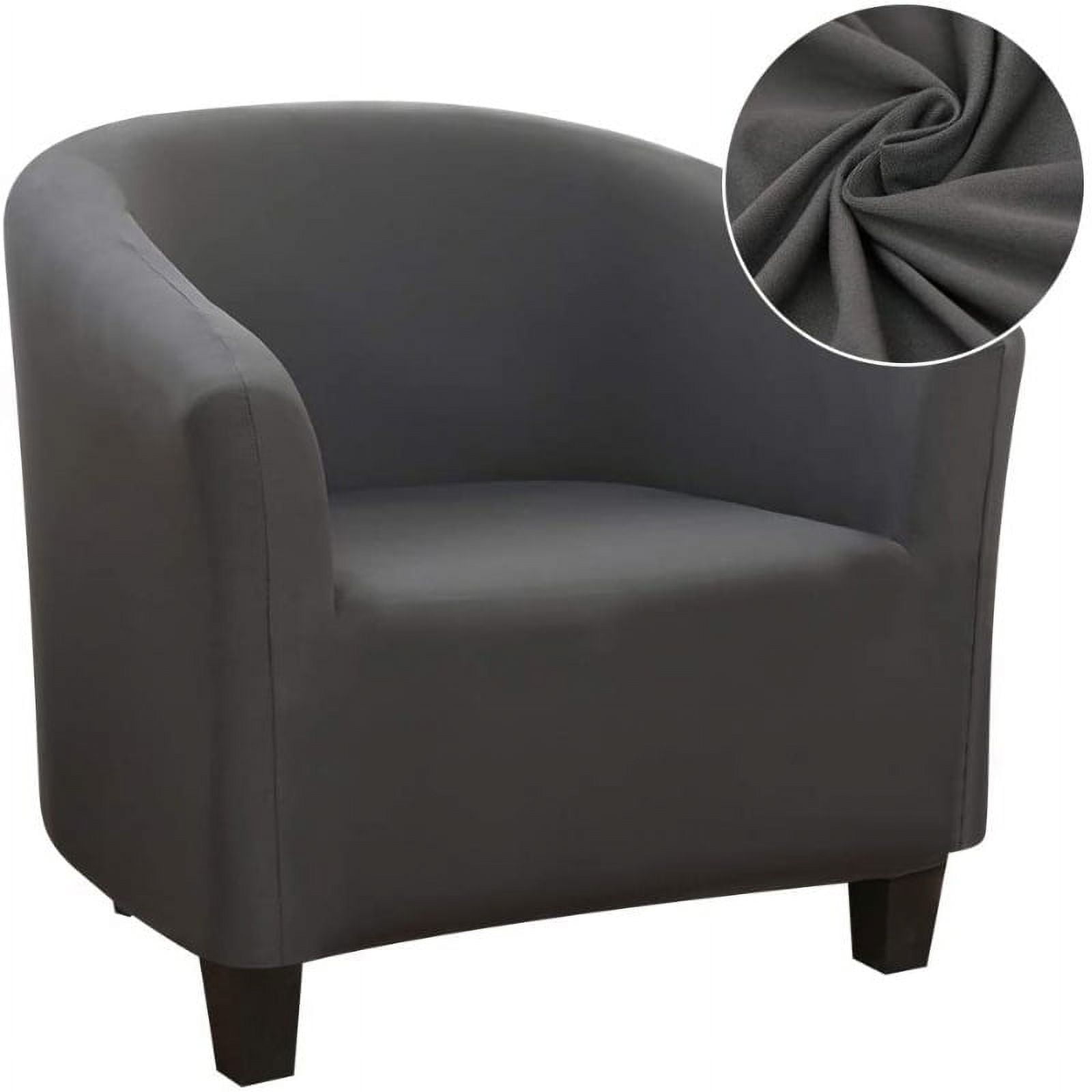 XmhyTop Club Chair Slipcover, Tub Chair Cover, Stretch Armchair Covers, Sofa Cover Furniture Protector for Living Room 25.59-35.43inch (Dark Grey)