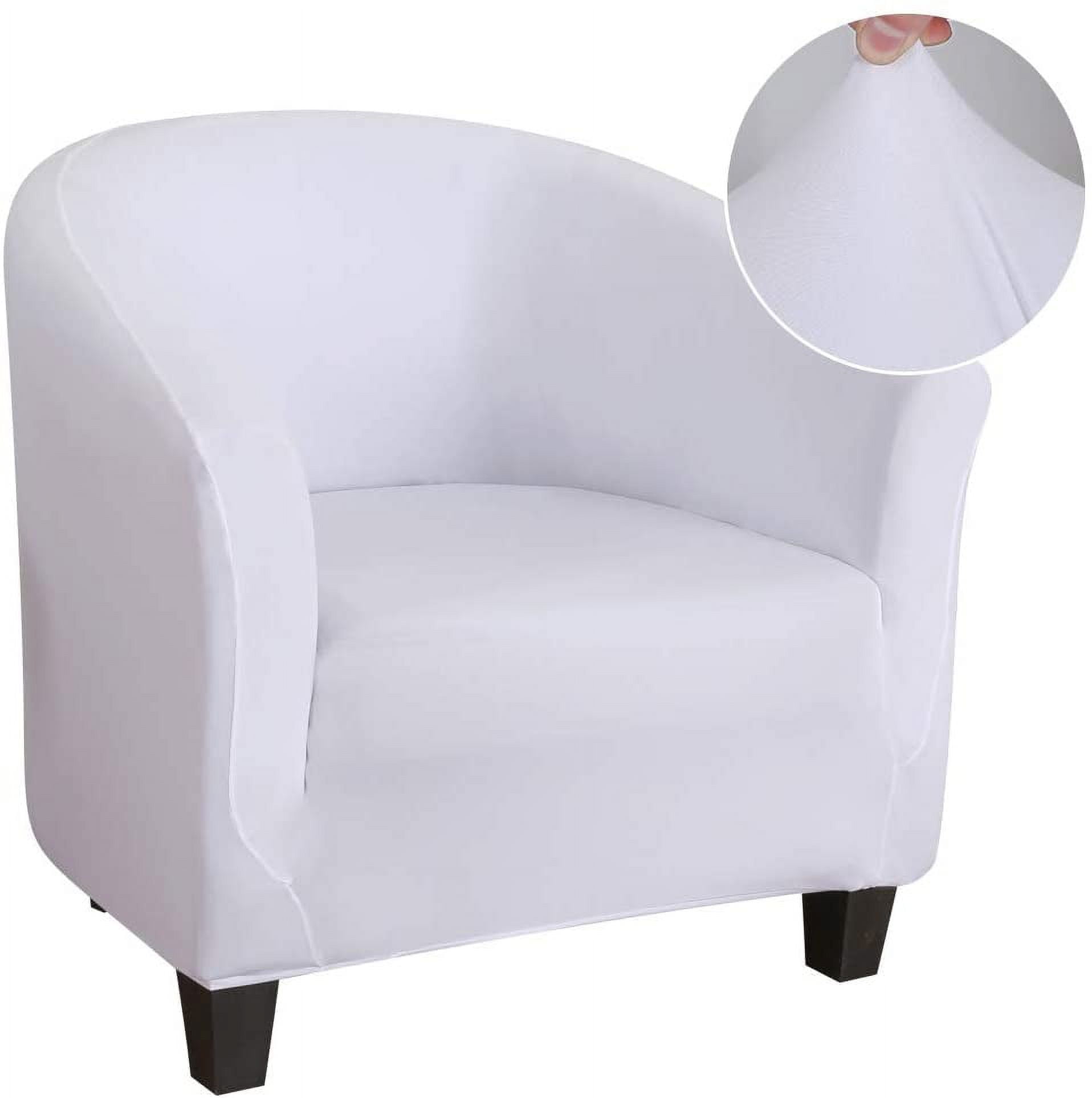 XmhyTop Club Chair Slipcover, Tub Chair Cover, Stretch Armchair Covers, Sofa Cover Furniture Protector for Living Room 25.59-35.43inch (White)