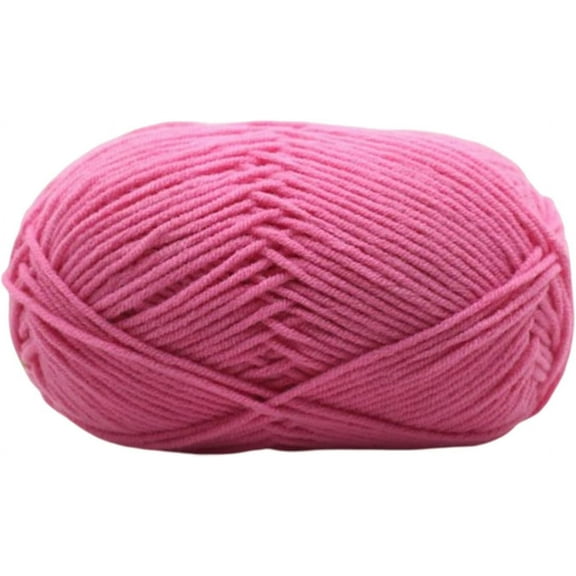 XmhyTop Cotton Yarn,Knitting Wool Yarn Ultra Soft 4Ply Cotton Crochet Knitted Yarn for DIY Hand Knitting Wool Craft Shawl Scarf Crochet Thread Supplies （Dark Pink）