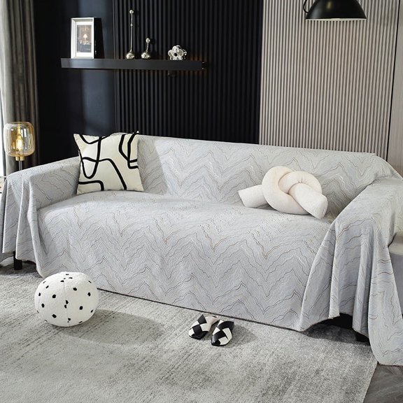 XmhyTop Couch Cover All Seasons Sofa Covers Sofa Towel Cover for Living Room Sofa Easy Fit Washable Furniture Sofa Protector (70.87*70.87inch,Grey）
