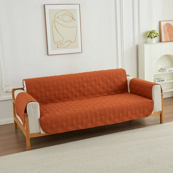 XmhyTop Couch Cover Orange Sofa cushion Integrated Easy - Fit Washable Reclining Chair Cover for Living Room Sofa - Ideal Furniture Protector (21.65*78.74inch)