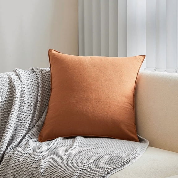 XmhyTop Decorative Pillow, 30*50 CMOrange Decor Pillow, 1 Pcs Throw Pillows with Washed Cotton Cover & PP Cotton Filling, Soft Cushion for Sofa, Bed, Living Room