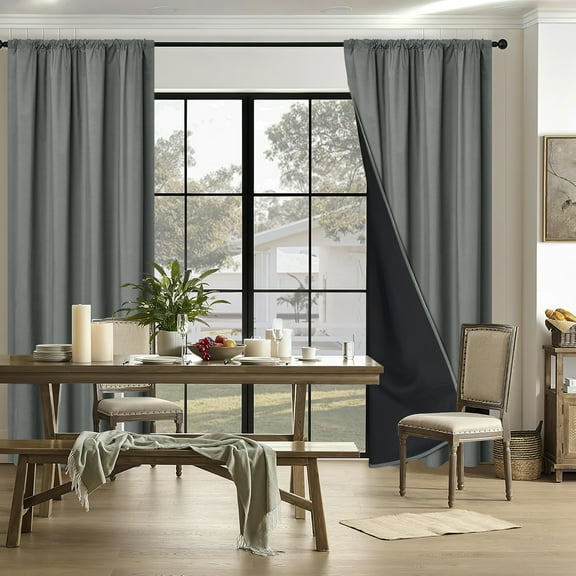 XmhyTop Drapes for Bedroom, Blackout Curtains 100*130CM (39.37*51.18in) Dark grey 1 slice Rod Pocket Window Drapes - Polyester Light Blocking Curtains for Home Bedroom & Living Room