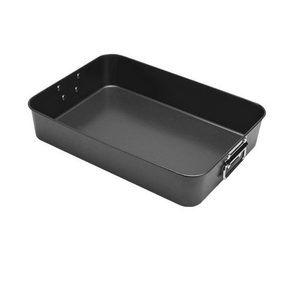 XmhyTop Grilled Wide Noodle Deep, Oven Plate, 16x12x3 inch Oven Plate, Black Grilled Plate Brownie Pot with Handle, Rectangular Cake Plate Set, Deep Grilled Plate, Non stick Grilled Plate Set