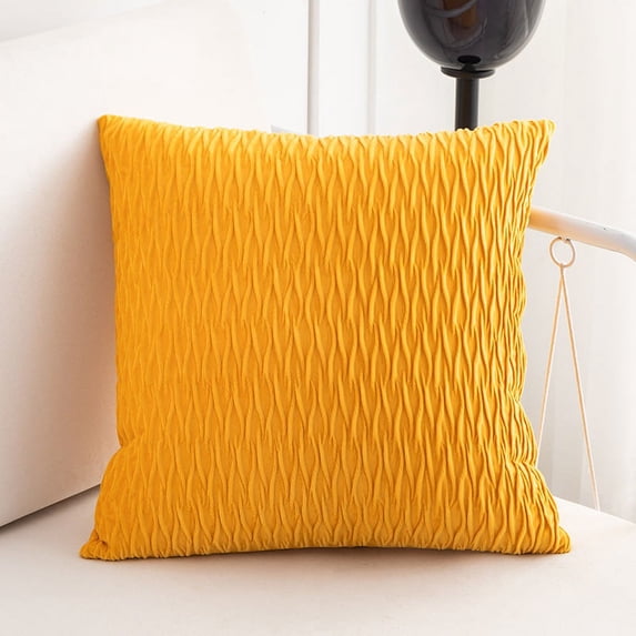 XmhyTop 50*50cm Yellow Velvet Throw Pillow, 1 Pc PP Cotton Filled Accent Pillow for Couch, Living Room & Bedroom, Elegant Home Decor
