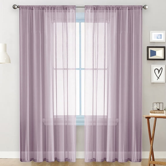 XmhyTop Lightweight Curtains -Light purple Curtains 100*250cm, 1slice, Polyester Rod Pocket Lightweight Curtains for Bedroom, Home Decor