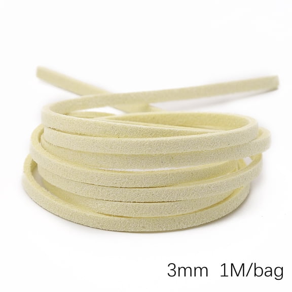 XmhyTop Multi-Purpose Leather Lacing Strip Cord, 3 Pack 1.1Yard 3mm Wear-Resistant Leather String, Versatile Braiding Supplies for Bracelet, Necklace, Handbag and DIY Projects, Beige