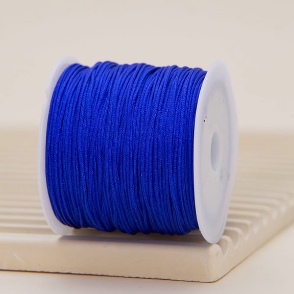 XmhyTop Nylon Thread Bracelet Cord, Satin Rattail Silk Cord Silky Beading String, Braided Bracelets, Pendants Necklace, Keychains Lanyards, Jewelry Making-Blue A