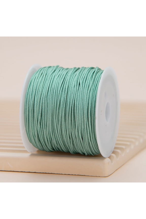 Nylon Thread Bracelet Cord, Satin Rattail Silk Cord Silky Beading String, Braided Bracelets, Pendants Necklace, Keychains Lanyards, Jewelry Making-Blue Green