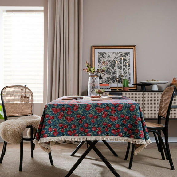 XmhyTop Retro Tablecloth Fabric Home Rectangular Table Fabric Geometric Tea Table Fabric Long Bar Meal Pad Fabric Desk Pad Printed Tablecloth (red, 140 * 140cm)