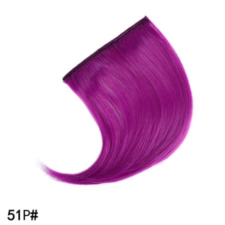 XmhyTop Seamless Clip-In Colorful Fringe Bangs Hairpiece - Easy-To-Wear Hair Extensions, Purple