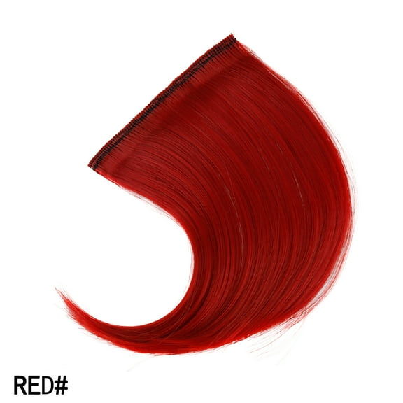 XmhyTop Seamless Clip-In Colorful Fringe Bangs Hairpiece - Easy-To-Wear Hair Extensions, Red