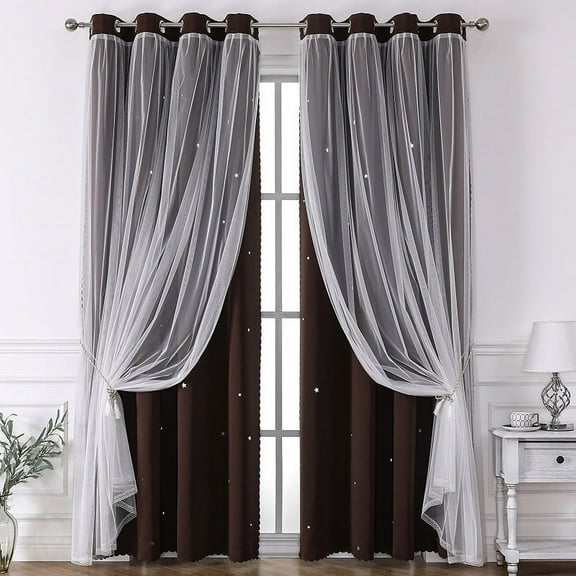 XmhyTop Simplicity style Perforated Curtain Treatments,Shading Curtain Suitable for Bedroom,Living Room,Kitchen2 Panels 78.7" L x39.3"WA84