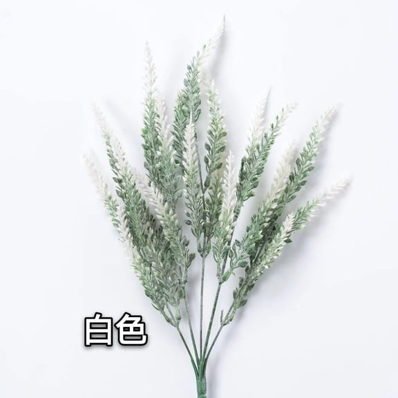 XmhyTop Simulated Lavender Artificial Flowers - White-36cm 6Pcs Plastic Fake Lavender Stems for Home Decor, Wedding, Party - Lifelike and Durable​