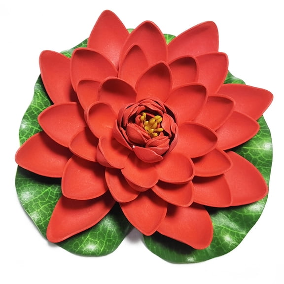 XmhyTop Simulated Lotus Flower Artificial Flowers -Red-17cm 5Pcs Plastic simulatedLotus Blooms for Home Decor, Office, Wedding