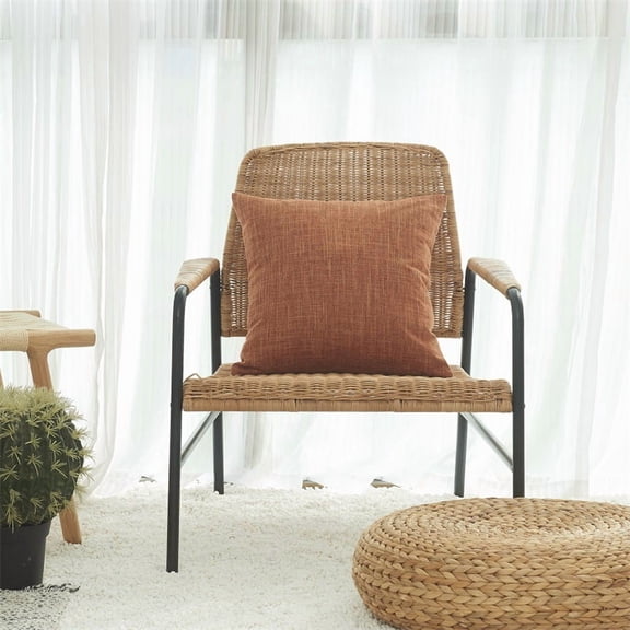 XmhyTop Small Pillows Decorative 2 Pack, 45x45cm orange - Decorative Pillows with Linen-Cotton Cover & Polyester Filling, Soft & Breathable for Home Decor.