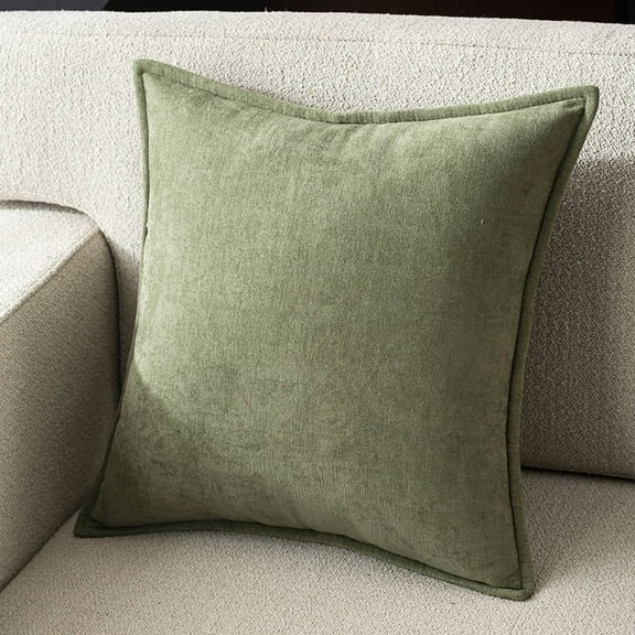 XmhyTop 1 Pack Small Square Throw Pillow, 50*50CM Light Green Chenille Pillow with PP Cotton Filling, Fresh Accent to Brighten Home Decor