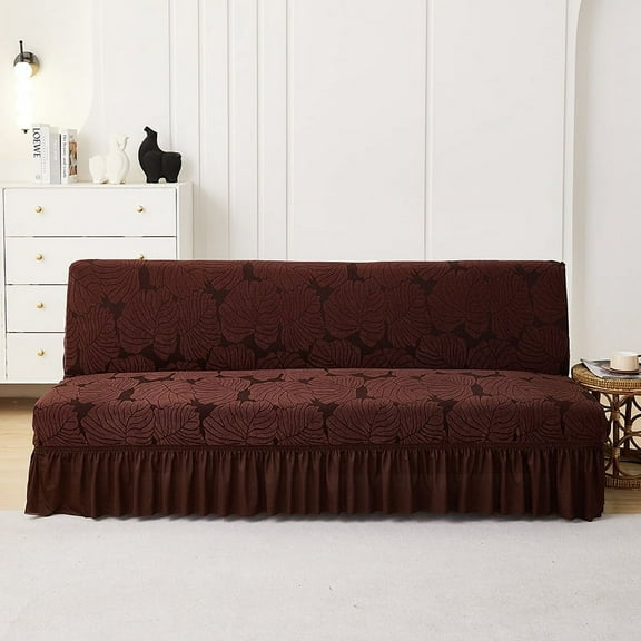 XmhyTop Sofa Cover for sofas Stretch Couch Covers for Living Room Easy Fit Washable Furniture Sofa Protector with Skirt,1 Piece 62.99-74.8inch (Brown)