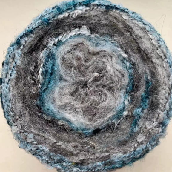 XmhyTop Soft Plush Wool Acrylic Fancy Loop Yarn for Doll Hair Making,Crochet Knitting,Needle Felting Doll Hair | Curly Hair Coils of Wool Felt Carded Sheep Wool,Roving,Fiber(100g,A43)