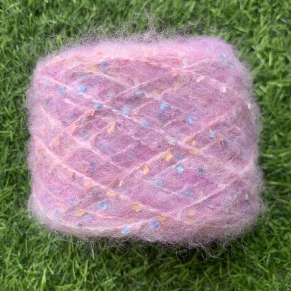 XmhyTop Soft Plush Wool Acrylic Fancy Loop Yarn for Doll Hair Making,Crochet Knitting,Needle Felting Doll Hair | Curly Hair Coils of Wool Felt Carded Sheep Wool,Roving,Fiber,50g，A71