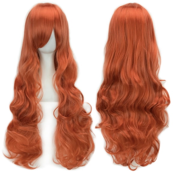 XmhyTop Spiral Curly Long Wig, 32" (80cm) Length, Perfect for Cosplay Costumes, Dark Orange