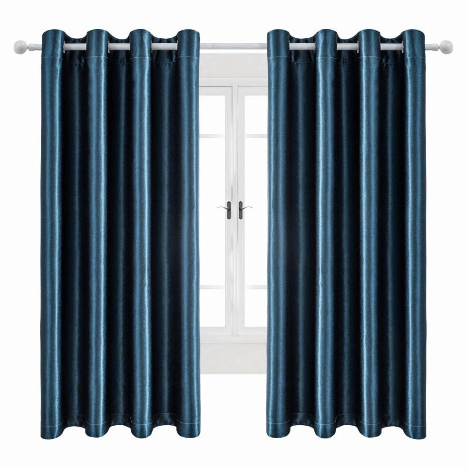 XmhyTop Thick Long Window Curtains -Deep blue 132*213cm 2 slice, Block ...
