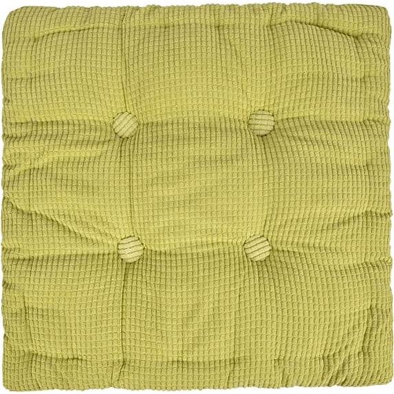 XmhyTop Thickened Durable Chair Cushions, Indoor & Outdoor Seat Pads, Bench Mats & Floor Pillows for Bedroom, Balcony, Car, Office, Patio & Travel, Green Square 16"