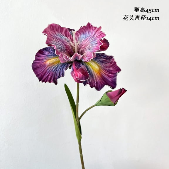 XmhyTop Vibrant Simulated Iris Flower - Purple-5 Pcs, 45cm/17.72inch Stems - Durable Plastic Blooms for Home, Wedding & Event Decor