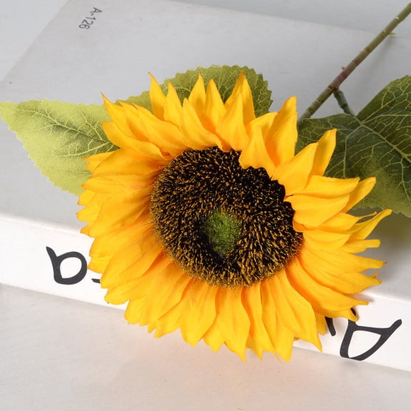 XmhyTop Vibrant Simulated Sunflower Bouquet - Yellow, 5 Pcs, 50cm/19.69inch Stems - Lifelike Silk Blooms for Home, Garden & Event Decor