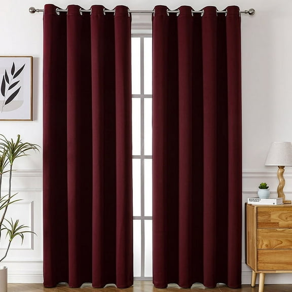XmhyTop dark red Curtains for Bedroom, 100*200cm 1 slice, Window Curtains with Grommet Top, Easy to Install Drapes - Premium Polyester Window Blackout Curtains for Bedroom & Home Decor