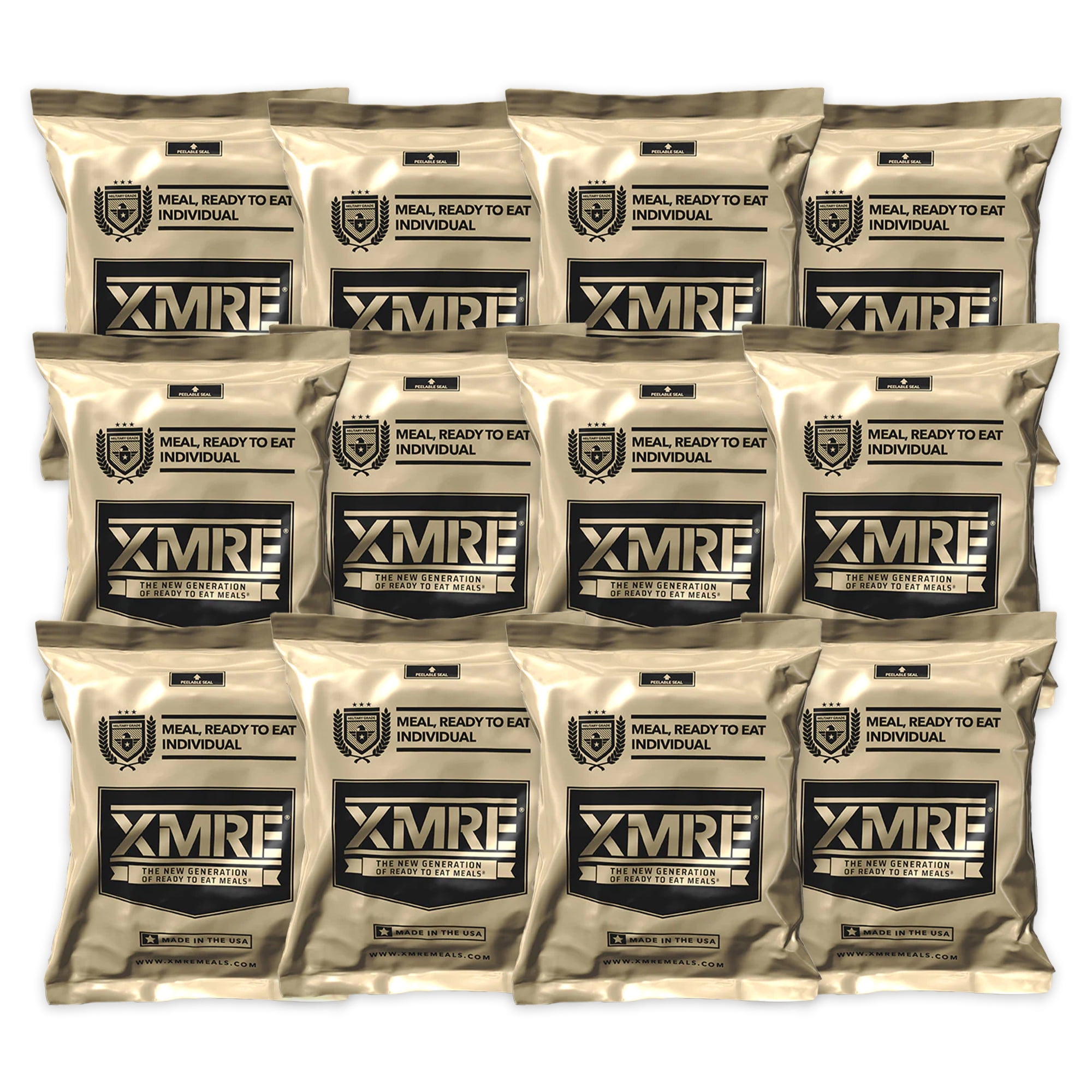 XMRE Ready-to-Eat Emergency Food Supply, 12 Meals with Heaters, 1300XT