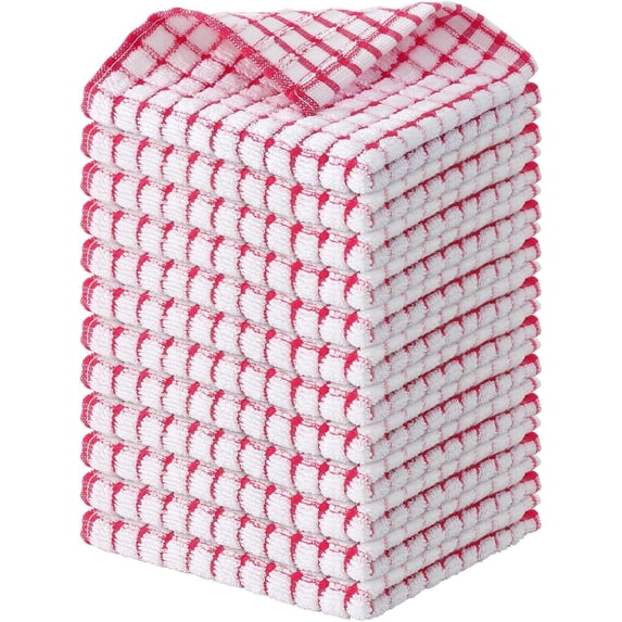 Xmushyra Dish Cloths for Kitchen Washing Dishes, 100% Cotton Soft Absorbent Kitchen Dish Towels, Quick Dry Kitchen Cloths, 12 x 12 inch, 12 Pack
