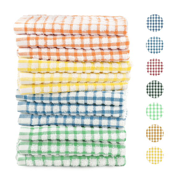Xmushyra Dish Cloths for Kitchen Washing Dishes, 100% Cotton Soft Absorbent Kitchen Dish Towels, Quick Dry Kitchen Cloths, 12 x 12 inch, 12 Pack