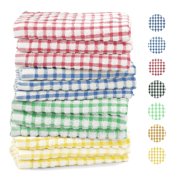 Xmushyra Dish Cloths for Kitchen Washing Dishes, 100% Cotton Soft Absorbent Kitchen Dish Towels, Quick Dry Kitchen Cloths, 12 x 12 inch, 12 Pack
